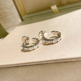 Silver Snake Bone Diamond Earrings for Women's High Jewelry Gift