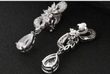 Long Clear CZ Earrings No Pierced Ear Clips