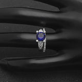 Rhodium Plated Princess Lady Engagement Ring Set
