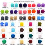 14mm Granite Hexagon Silicone Bead for Keychain DIY Craft