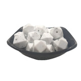 14mm Granite Hexagon Silicone Bead for Keychain DIY Craft