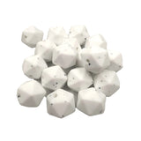 Granite Icosahedron Silicone Bead for DIY Keychains Bracelets