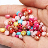 Heart Pattern Round Flat 4x7mm Acrylic Beads 100pcs