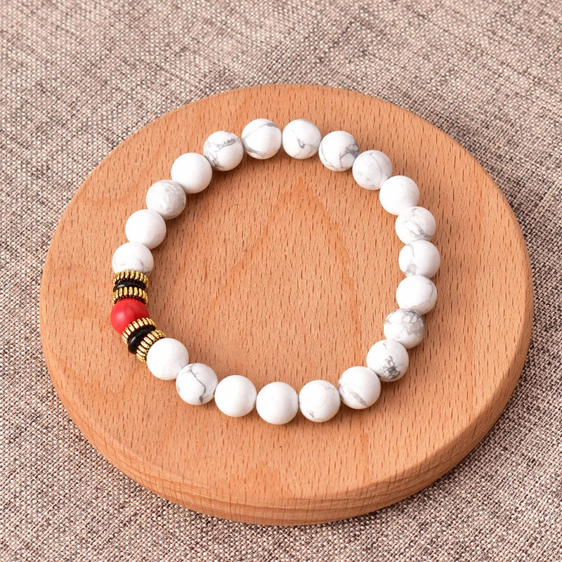 Howlite Beaded Bracelet For Women Man Bracelet