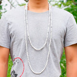 Howlite 8MM Bead Necklace Natural Stone Jewelry Gift