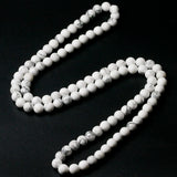 Howlite 8MM Bead Necklace Natural Stone Jewelry Gift