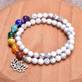 Howlite Charm Bracelet Natural Stone Bead Stretch Chakra Bracelet
