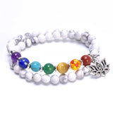 Howlite Charm Bracelet Natural Stone Bead Stretch Chakra Bracelet