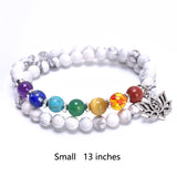 Howlite Charm Bracelet Natural Stone Bead Stretch Chakra Bracelet