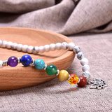 Howlite Charm Bracelet Natural Stone Bead Stretch Chakra Bracelet