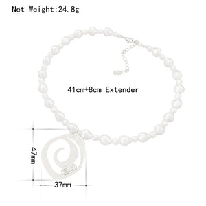 Pearl Pendant Necklace Bead Chain Ladies Wedding Short Clavicle Necklace