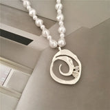 Pearl Pendant Necklace Bead Chain Ladies Wedding Short Clavicle Necklace