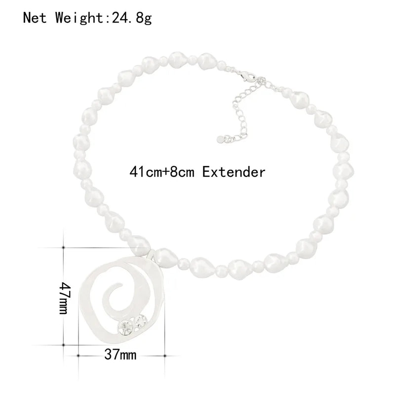 Pearl Pendant Necklace Bead Chain Ladies Wedding Short Clavicle Necklace