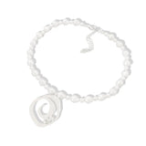 Pearl Pendant Necklace Bead Chain Ladies Wedding Short Clavicle Necklace