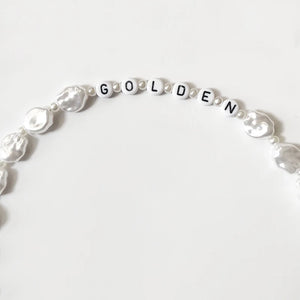 Pearls Beaded Choker Classic Letter Beads Necklace For Women Charm Jewelry