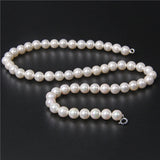 Round Pearl Necklace Shell Beaded Necklaces Mother of Pearl Shell Chockers