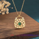Zircon Chalcedony Gemstone Pendant Necklace 925 Silver
