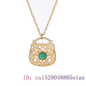 Zircon Chalcedony Gemstone Pendant Necklace 925 Silver