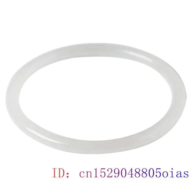 Jade Bangle Bracelet Natural Chinese Amulet Carved Jadeite Gemstone Charm
