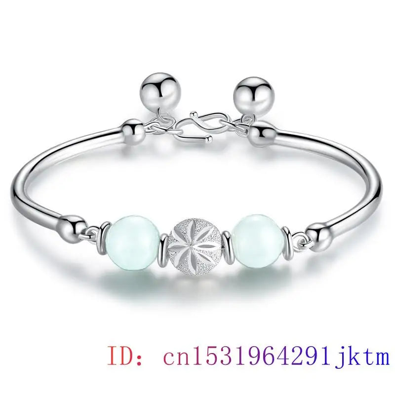 Chalcedony Gemstone Bracelet with Zircon Charm