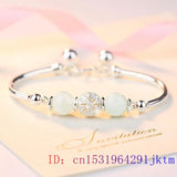 Chalcedony Gemstone Bracelet with Zircon Charm
