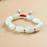 Jade Bracelet Beads Jadite Bracelets Round Bangle for Men Women Charm Jewelry