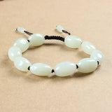 Jade Bracelet Beads Jadite Bracelets Round Bangle for Men Women Charm Jewelry