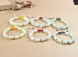 Jade Bracelet Beads Jadite Bracelets Round Bangle for Men Women Charm Jewelry