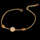 925 Silver Natural Chalcedony Jade Bracelet Bangle