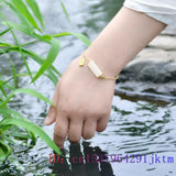 Vintage Natural Chalcedony Bangle 925 Silver