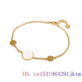 Real 925 Silver Chalcedony Jade Bracelet Vintage Bangle