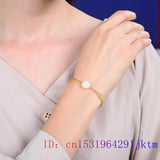 Real 925 Silver Chalcedony Jade Bracelet Vintage Bangle