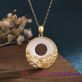 Jade Carp Pendant Amulet Gemstone 925 Silver Necklace