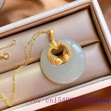 Chinese 925 Silver Chalcedony Carp Pendant Necklace