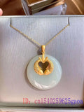 Chinese 925 Silver Chalcedony Carp Pendant Necklace