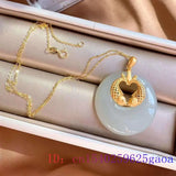 Chinese 925 Silver Chalcedony Carp Pendant Necklace