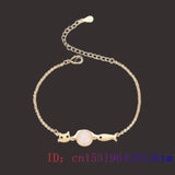Jade Cat Bracelets Natural Man Bangles Gemstones Charms Chinese Amulets Bracelet