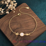 Jade Cat Bracelets Natural Man Bangles Gemstones Charms Chinese Amulets Bracelet
