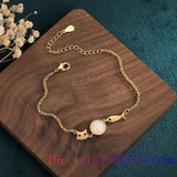 Jade Cat Bracelets Natural Man Bangles Gemstones Charms Chinese Amulets Bracelet