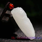 Jade Cicada Pendant Carved Chinese Amulet Necklace