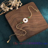 Jade Donut Bracelet 925 Silver Carved Amulet Jewelry Chinese Charms Talismans