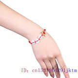 Natural Chalcedony Jade Donut 925 Silver Bracelet