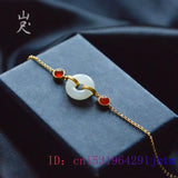 925 Silver Chalcedony Jade Donut Bracelet Talisman