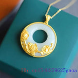 Jade Chalcedony Pendant 925 Silver Necklace for Women Men