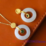 Jade Donut Pendant 925 Silver Chalcedony Necklace