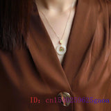 Jade Donut Pendant 925 Silver Chalcedony Necklace