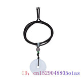 Jade Donut Pendant Necklace Natural Chinese Stone for Women