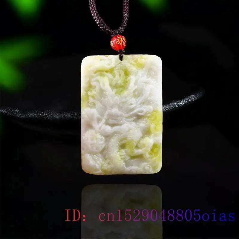 Jade Dragon Pendant Amulet Chinese Gift Accessories Jewelry Gemstone