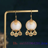 Jade Zircon Earrings 925 Silver Chalcedony Women Charm Gemstone