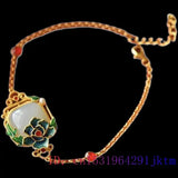 Chalcedony Gemstone Charm Bracelet 925 Silver